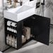 20 Inch Bathroom Vanity With Ceramic Sink, Diamond Pattern Door Design, Gold Handle & Side Storage Shelves Modern Small Space Cabinet With Towel Bar, MDF Construction, Assembly Required_maomaolike.com