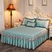 Princess Lace Bedspread Bed Skirt Style Piece Quilted Thickened Mattress Protector Non-Slip 1.5m 1.8m Single Double_maomaolike.com