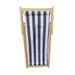 Populus Wood Folding Sling Chair With Dark Blue Stripe - Adjustable Chaise Lounge Chair_maomaolike.com