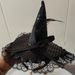 Unisex Halloween witch pointed hat sequined headband decorated Halloween dance performance witch hat bow lace hair._maomaolike.com