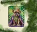 Brussels Griffon King Of Mardi Gras Porcelain Ornament Christmas Tree Hanging Decorations For Home Christmas Holiday, Rectangle, Gift, Multicolor_maomaolike.com