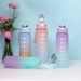 Gradient Frosted Water Bottle With Time Marker & Straw - Leakproof BPA-Free Sports Bottle For Hydration Tracking_maomaolike.com