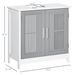 Under Sink Pedestal Storage Bathroom Cabinet, Gray White_maomaolike.com