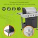 Propane Grill 4 Burner Barbecue Grill Stainless Steel Gas Grill With Side Burner And Thermometer For Outdoor BBQ, Camping_maomaolike.com