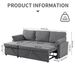 84.2" Sleeper Sofa Bed,Pull Out Sofa Bed With Storage Chaise L Shape Sectional Sofa_maomaolike.com