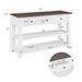 Retro Design Console Table With Two Open Shelves, Pine Solid Wood Frame And Legs For Living Room_maomaolike.com