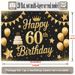 60th Birthday Banner - 2D Flat Polyester Party Backdrop, Wall Hanging Photo Props, Birthday Party Decor_maomaolike.com