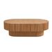 43.70Inch Modern Handcraft Drum Coffee Table Oval Coffee Table For Living Room,Small Wooden Coffee Table With Sturdy Pedestal For Office,ASH Color_maomaolike.com