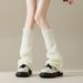 Flared autumn/winter knit all-over warm socks Pile socks Solid color calf socks y2k Spice Girls leg set feet_maomaolike.com