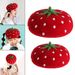 Hot Sale Strawberry Wool Hat Costume Accessories Cabbie Flat Newsboy Beret Cap_maomaolike.com