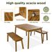 3 Pieces Acacia Wood Table Bench Dining Set For Outdoor & Indoor Furniture With 2 Benches, Picnic Beer Table For Patio, Porch, Garden, Poolside, Natural_maomaolike.com