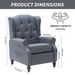 Tufted Push Back Arm Chair Single Reclining Club Chair Home Padded Seating Living Room Sofa_maomaolike.com