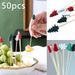 50Pcs Disposable Bamboo Snowflake Tail Picks Buffet Food Fruit Forks For Christmas Halloween Party Decor_maomaolike.com