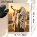 Shofar Themed Painting Poster, Warm-toned Realistic Oil-style Poster, Serene Spiritual Scene With Shofar Blower Against Golden Sunset Ancient City_maomaolike.com