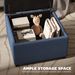 Round Storage Ottoman Bench, Button Tufted Ottoman With Flip Top For Living Room, Entryway And Bedroom, Blue_maomaolike.com