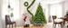 6FT Grass Green Christmas Tree, Large Branches Pine Tree, Pre-Lit Set With Tree & Garland & Wreath, Artificial Christmas With Pine Cones, Hinged Xmas Tree , For Holiday Party Ofiice Home_maomaolike.com