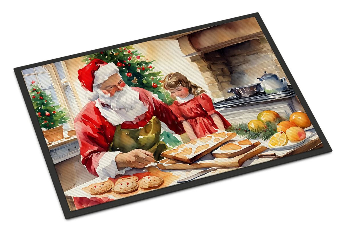 Cookies With Santa Claus Doormat Front Door Mat Indoor Outdoor Rugs For Entryway, Non Slip Washable Low Pile, 24H X 36W_maomaolike.com