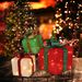 Box ABS Plastic Frame LED 60 Light Warm White Light Three-Piece Set Onion Cloth Christmas Gift Box_maomaolike.com