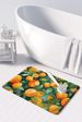 Florida Orange Blossom In Watercolor Memory Foam Kitchen Mat Machine Washable Anti-Fatigue Mat Cushion Comfort Bath Mat Or Kitchen Rug_maomaolike.com