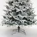 Snow Flocked Christmas Tree 7ft Artificial Hinged Pine Tree With White Realistic Tips Unlit_maomaolike.com