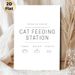 Cat Feeding Station Painting Poster, Minimalist Line-art Style Poster, Clear Signage For Cat Feeding Area, Ideal For Home Pet Corner Or Kitchen Wall_maomaolike.com