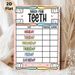 Brush Your Teeth Weekly Tracking Chart Painting Poster, Colorful Cute Illustrated Poster, Practical Tool To Monitor Morning & Evening Teeth Brushing_maomaolike.com
