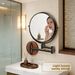Punch-Free Walnut Bathroom Makeup Mirror, Folding Wall-Mounted Beauty Mirror For Home Use, Hotel Bathroom Mirror_maomaolike.com