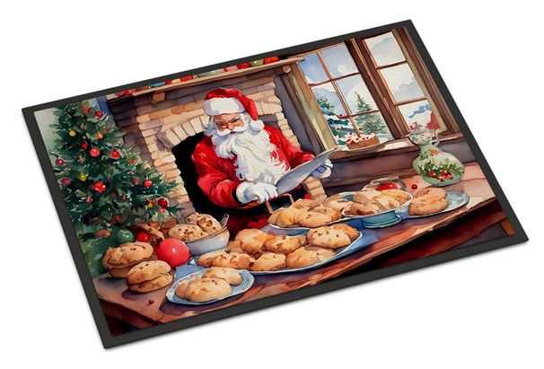 Cookies With Santa Claus Doormat Front Door Mat Indoor Outdoor Rugs For Entryway, Non Slip Washable Low Pile, 24H X 36W_maomaolike.com
