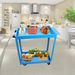 Tool Cart On Wheels, Heavy Duty Steel Utility Cart W/Lockable Wheels, 400 LBS Capacity Industrial Service Cart For Garage, Warehouse, Workshop (Two-layer Bright Blue)_maomaolike.com