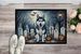 Siberian Husky Spooky Halloween Doormat Front Door Mat Indoor Outdoor Rugs For Entryway, Non Slip Washable Low Pile, 24H X 36W_maomaolike.com