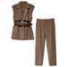 Women's Clothing women's temperament suits women's new professional formal wear sleeveless suit collar jacket two piece suit_maomaolike.com