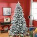 8ft Snow Flocked Artificial Christmas Tree With 2003 Tips, Foldable Metal Stand, Easy Assembly, Hinged Xmas Tree For Home, Office, Holiday, Green_maomaolike.com