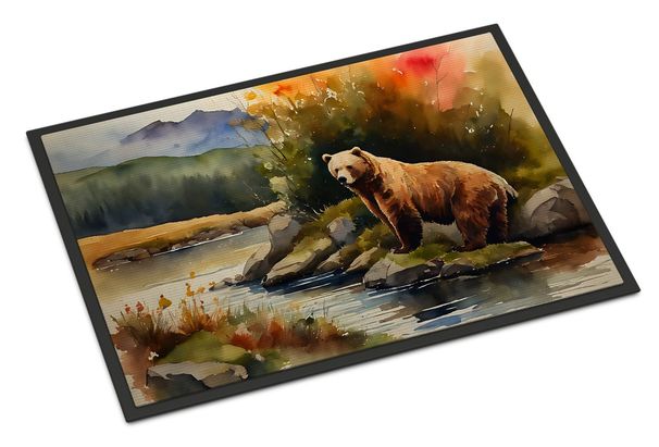 Kodiak Bear Doormat Front Door Mat Indoor Outdoor Rugs For Entryway, Non Slip Washable Low Pile, 24H X 36W_maomaolike.com