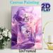 Perfume Bottle Painting Poster, Dreamy Watercolor-style Poster, Shimmery Purple & Pink Perfume Bottle With Pearl-topped Cap, Elegant Decorative Piece_maomaolike.com