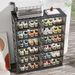 10 Tiers 40 Pairs Hard Plastic Shoe Storage Organizer Cabinet For Entryway, Large Stackable Collapsible Sneaker Shoe Box Organizer For Closet, Portable Folding Shoe Cabinet With Doors, Black_maomaolike.com