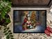 Basset Hound And Santa Claus Doormat Front Door Mat Indoor Outdoor Rugs For Entryway, Non Slip Washable Low Pile, 24H X 36W_maomaolike.com