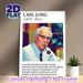 Carl Jung Themed Painting Poster, Vibrant Polygonal Style Portrait Poster, Informative Design With Psychological Theory Introduction, Ideal For Study_maomaolike.com