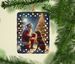 Chesapeake Bay Retriever And Santa Claus Porcelain Ornament Christmas Tree Hanging Decorations For Home Christmas Holiday, Rectangle, Gift, Multicolor_maomaolike.com