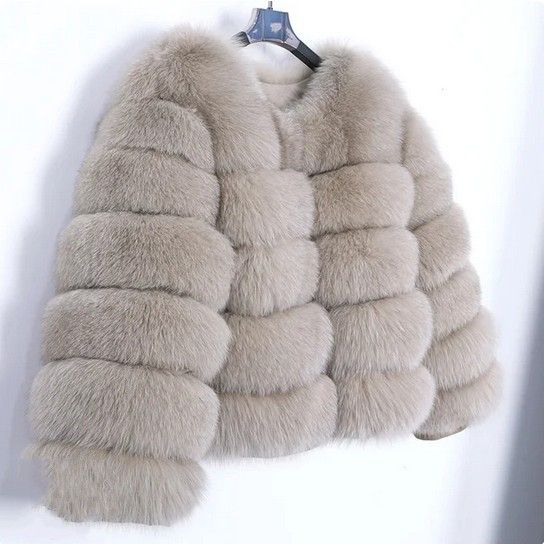Women's Fur Coat Imitation Fox Fur Splicing Winter Thickened Warm Long-sleeved Short Fur Coat_maomaolike.com