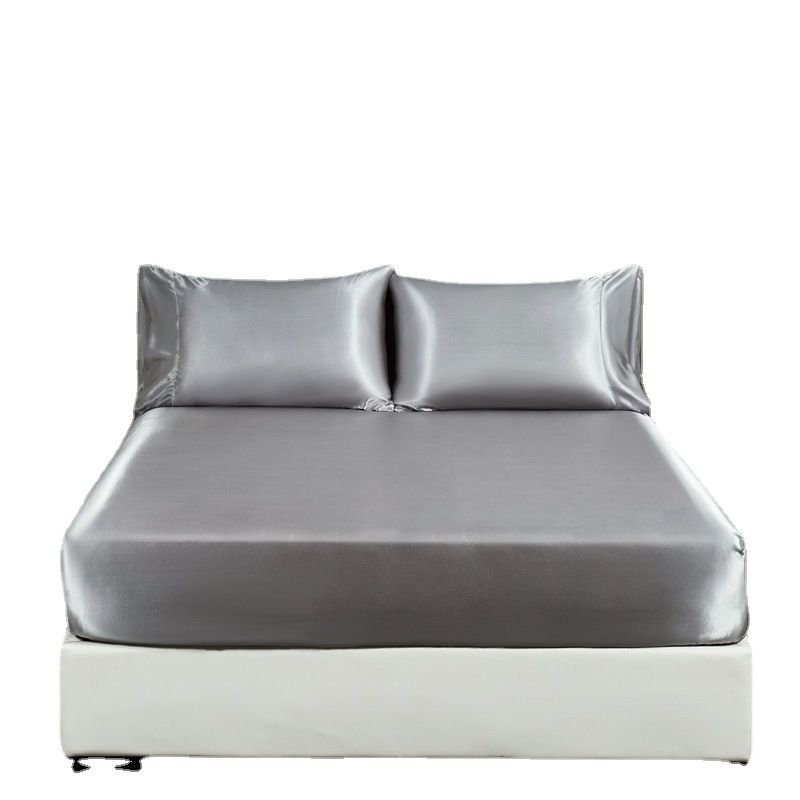 silk satin fitted sheet satin cool feeling bedspread mattress cover_maomaolike.com