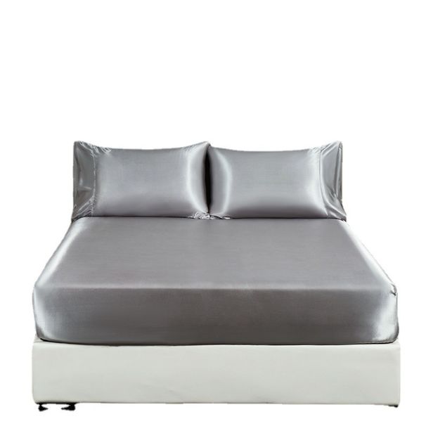 silk satin fitted sheet satin cool feeling bedspread mattress cover_maomaolike.com