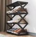 Geometric X-Shape Shoe Rack: Modern Multi-Layer Shoe Organizer For Entryway, Bedroom – Space-Saving, Stylish Black/White Storage Shelf_maomaolike.com