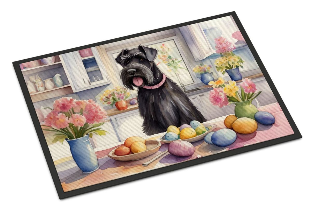 Decorating Easter Giant Schnauzer Doormat Front Door Mat Indoor Outdoor Rugs For Entryway, Non Slip Washable Low Pile, 24H X 36W_maomaolike.com