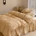 Wholesale French Princess Style Pure Washed Cotton All-Cotton Bubble Pleated Solid Color Bed Skirt Four-Piece Set_maomaolike.com
