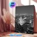 Night City Skyline Painting Poster, Monochrome Sleek Urban Night Scene Poster, Minimalist Sophisticated Wall Decor Ideal For Living Room, Office_maomaolike.com