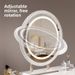 Round Makeup With Light Large Desktop LED Beauty Dressing Table Smart Touch Acrylic Crystal Mirror_maomaolike.com