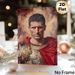 Roman Military Leader Portrait Painting Poster, Realistic Rich-toned Historical Figure Poster, Sophisticated Historical Decor Ideal For Home, Office_maomaolike.com
