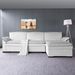 117.7' Sectional Sofa With Ottoman Beige_maomaolike.com