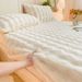 Thickened Bubble Bunny Plush Single Piece Winter Cover Bed Sheet Milk Coral Fleece Mattress Protector_maomaolike.com