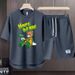 Men's Clothing 2024 Waffle Casual Summer Suit Men's Loose Teen Short sleeved T shirt Shorts Handsome Two piece Suit_maomaolike.com